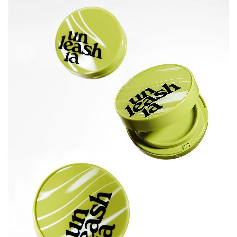 UNLEASHIA - Bundle: Satin Wear Healthy-Green Cushion Re-Feel Refill + Case Set - 5 Colors