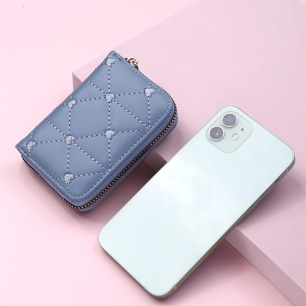 Women Wallet Women Small Card Case Ladies Sewing Love Large Capacity Coin Purse Organ Mini Card Holder Carteras Para Mujer