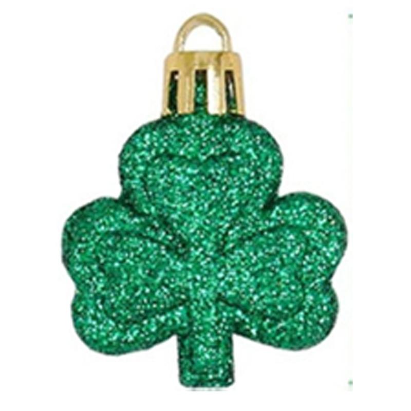 Patrick's Day Shamrocks Ornament,Good Luck Clovers Hanging Baubles Trefoil Pendants Decoration for Keyring Tree Shelf