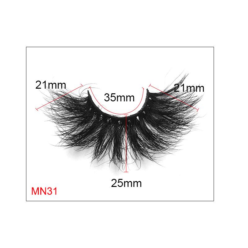 European And American Square Box Mink False Eyelashes 8d25mm Three -Dimensional Thick Slender Long Curly Eyelashes False Eyelashes