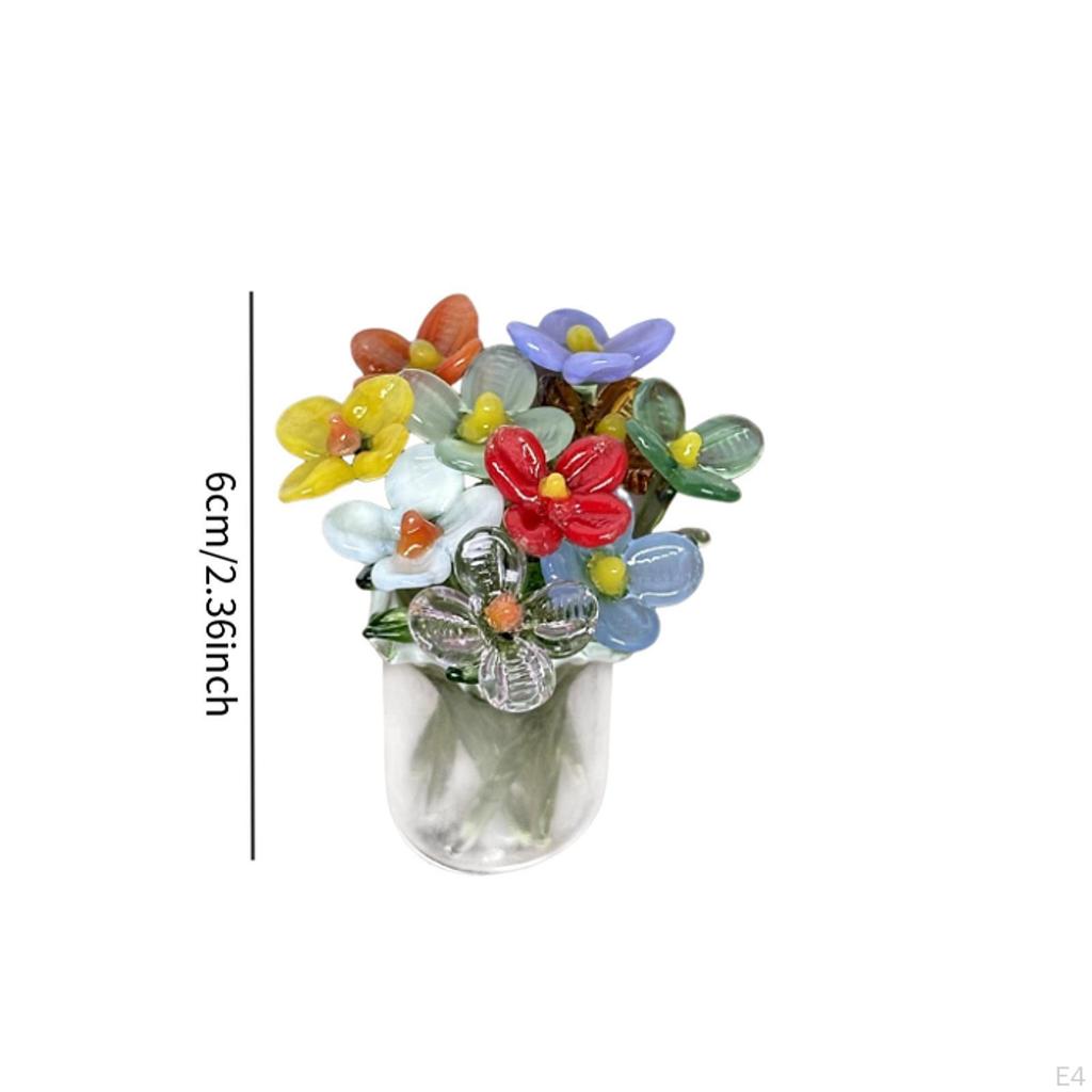 Artificial Flower Bouquet in Vase, Collectible Figurines for Home Decor Gifts