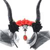 Gothic Devil Horn Headbands With Mesh Veil Decoration Hairband For Cos Parties Halloween Costume Accessories