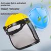 Garden Grass Trimmer Helmet with Full Face Mesh Visor Breathable Anti-Scratch Safety Guard for Yard Lawn Mowing Work
