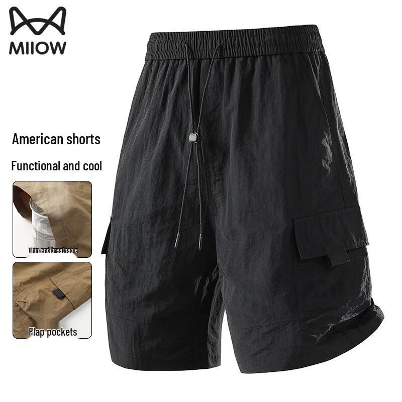 MiiOW Men's Lightweight Breathable Techwear Cargo Shorts