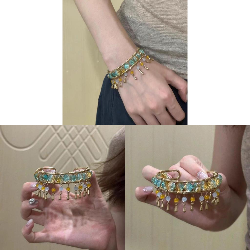 Chinese Style Bracelets With Glass Beads And Tassel For Fashion And Elegant Wear