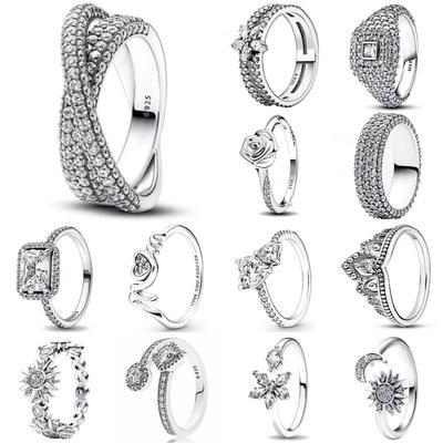 Neuer S925 Silber Schleife Rose Ring Geeignet Für Valentinstag Frauengeschenk Diy Hochwertiger Schmuck Modeschmuck