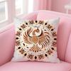 Chinese Phoenix Pattern Cushion Cover Linen Pillowcase Cover Soft Decor for Sofa Home Room