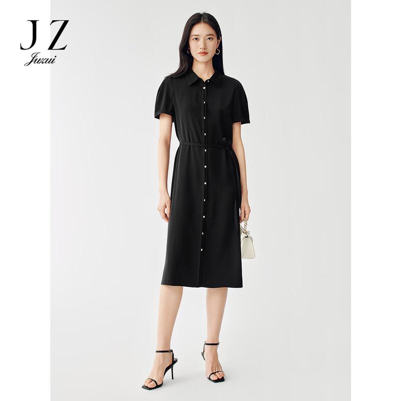 JUZUI 2026 Summer Commuter Lapel Belt Dress L