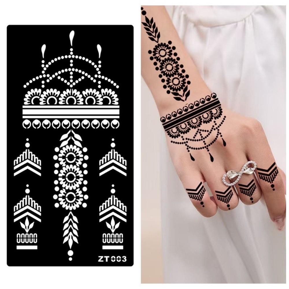 Personalized India Temporary Tattoo Ethnic Style Black Tattoo Decals Arm Foot Tattoos  Women Lady