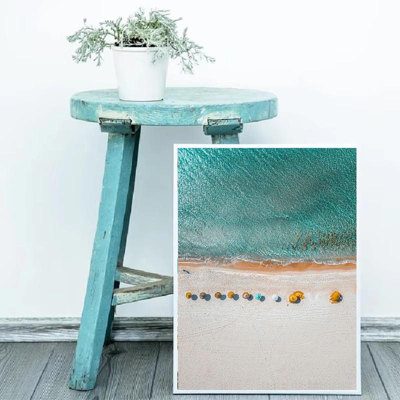 Moderne Einfache Ozeanlandschaft Poster Druck Leinwand Malerei Strand Seelandschaft Wandkunst Bilder für Wohnzimmer Schlafzimmer Dekoration