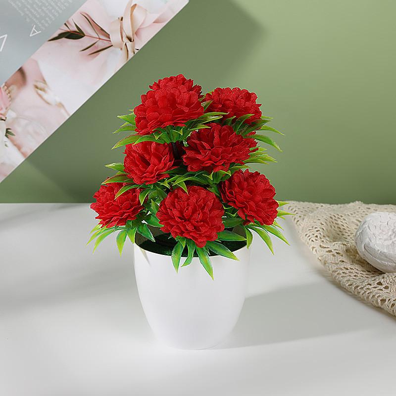 Flower Pot Plastic With Twelve Ball Chrysanthemum For Indoor Decoration