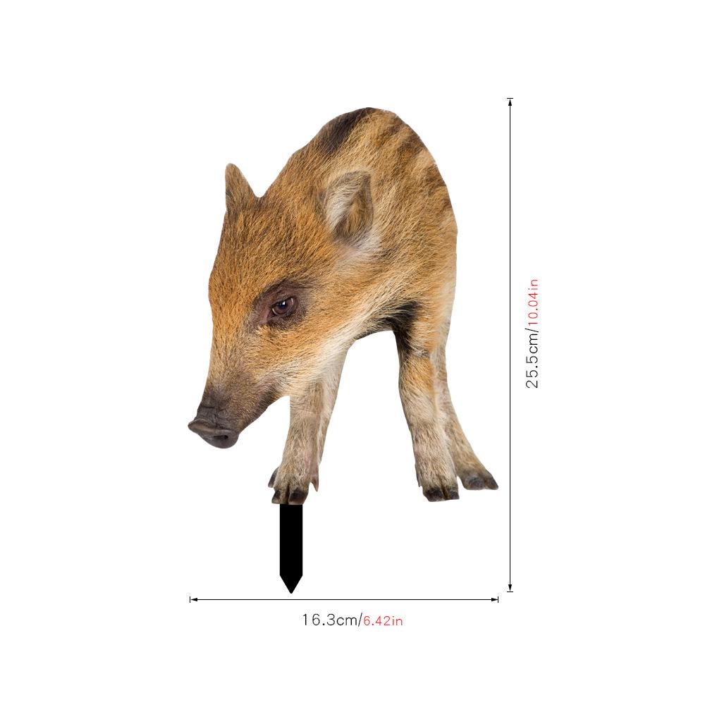 YKLU069-256 3D Rooster, Hen, Duck & Pig Outdoor Garden Decoration Plug