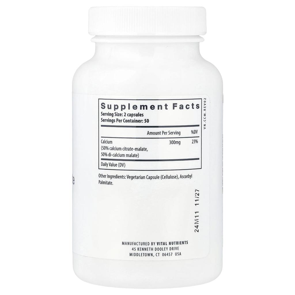 Kalsiumsitrat + Malat, 300 mg, 100 vegetabilske kapsler (150 mg per kapsel)
