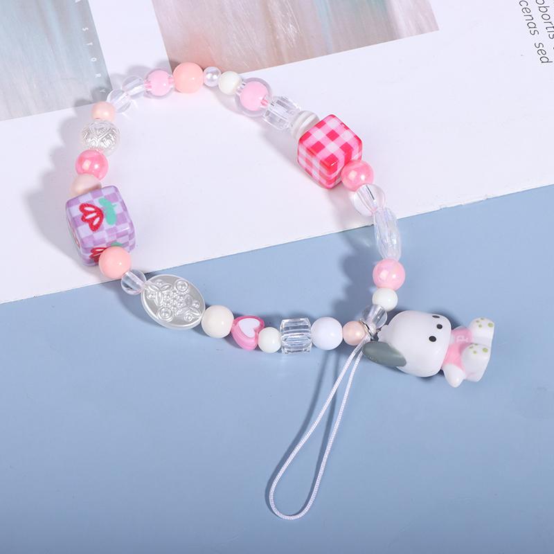 

Kawaii розовый цветок бисер телефон цепочка девушка мультфильм браслет рюкзак кулон украшение подарки