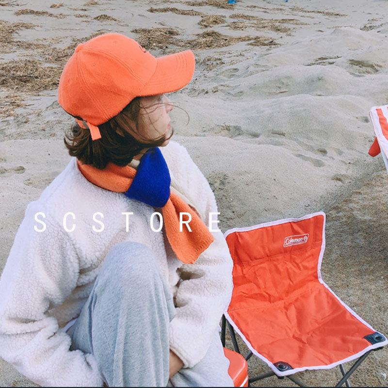 

Autumn Winter Knit Scarf Korean Color Block Wool Scarf Neck Warmer 125*22cm