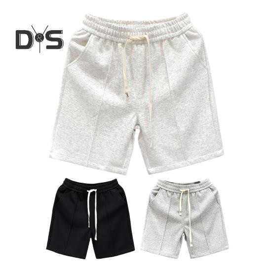 Men Sports Shorts with Elastic Waist Straps Summer Casual Shorts Leisure Work Beach Vacation Solid Color Shorts