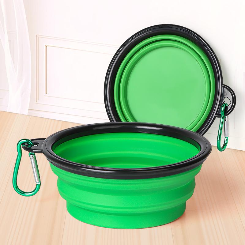 Pet double bowl folding bowl 350ml travel portable two-in-one dog bowl cat bowl foldable two-in-one
