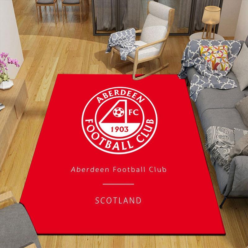 Aberdeen FC Home Sofa Decoration for Living Room & Bedroom, Non‑Slip Play Flannel Floor Mat for Game Room