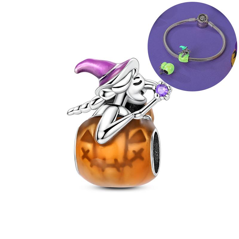Halloween Seriescopper Beads Pendants Glowing Luminous Fit Bracelet Diy For Woman Original Charms Fashion Jewelrynew