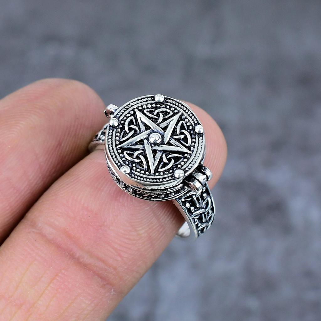 Poison Star Look Handmade Brass Jewelry Ring Size 8