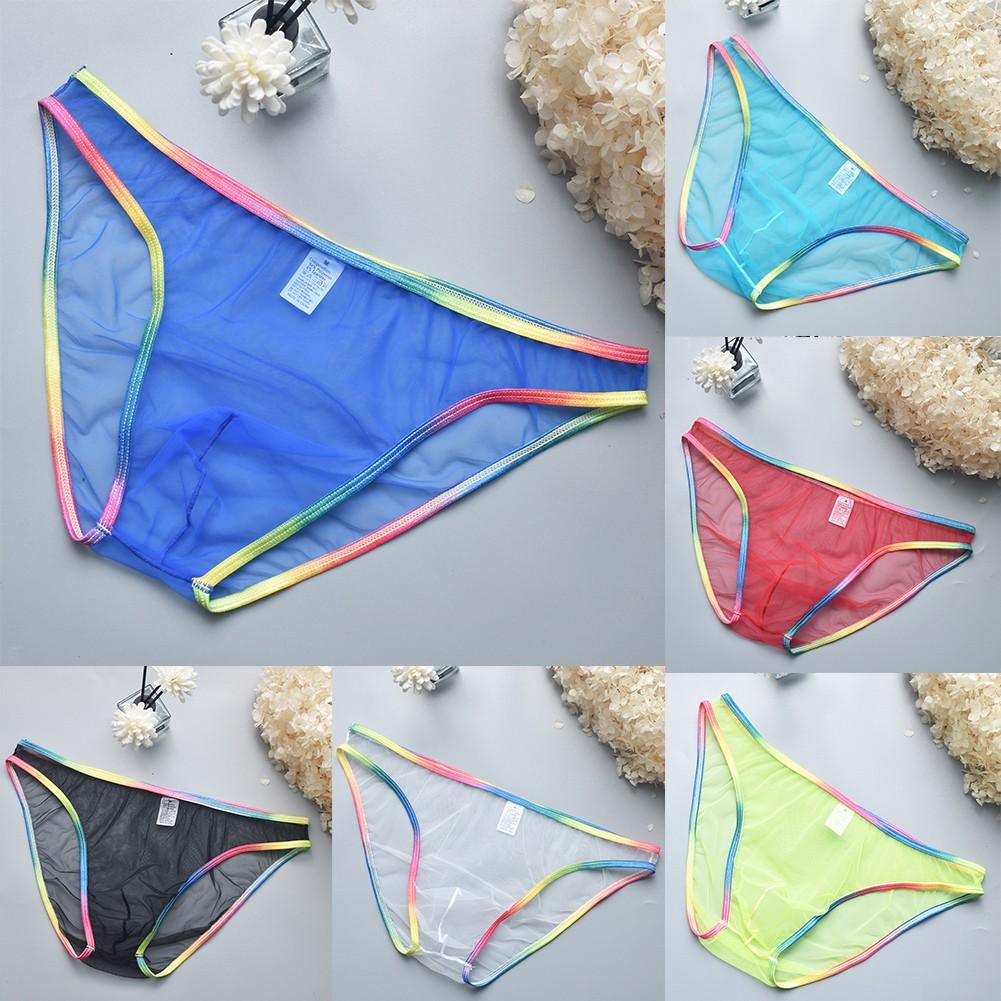 Mens Sexy Low Waist Briefs Mesh Underwear Low Waist Mens Sexy