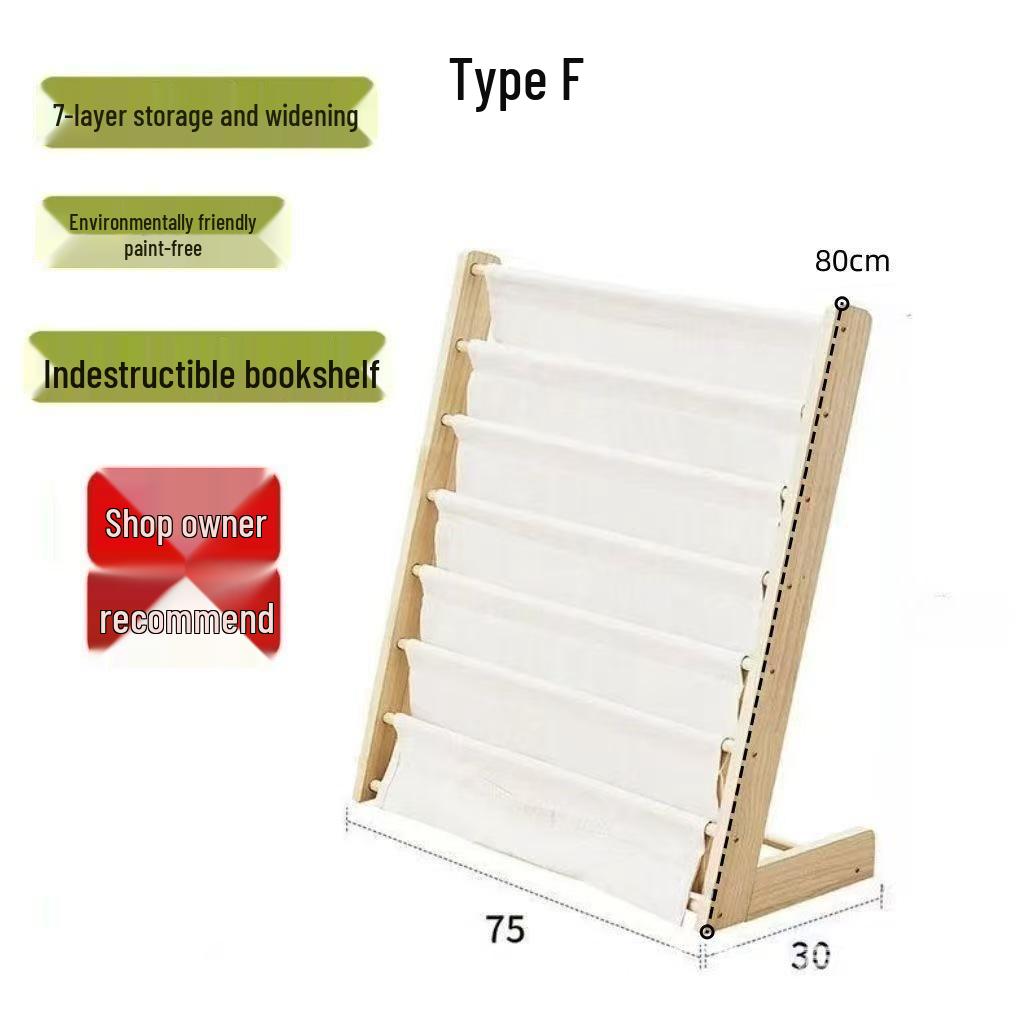 Solid Wood Children's Bookshelf - Floor Standing Storage for Kids' Room or Kindergarten