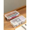 1/2pcs PP Large Capacity Transparent Stationery Storage Box Color Pencil Crayon Stationery Drawer Item Storage Box