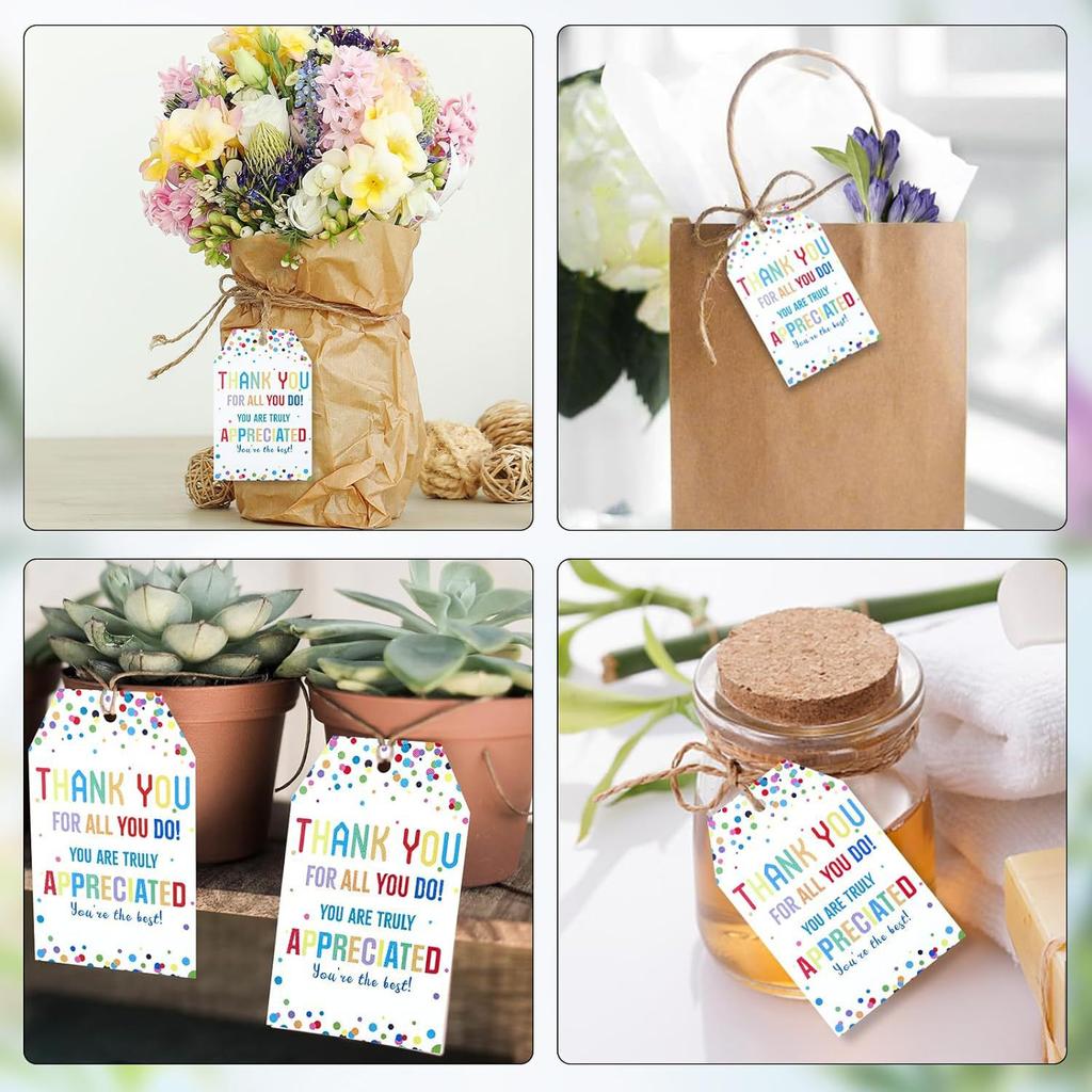 100 cards, birthday, wedding, party gift packaging, hanging card DIY message card, greeting card+rope 20 meters