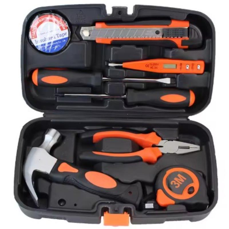 9PCS Manual Hardware Tool Set, Woodworking Electric Toolbox, Household Combination Set