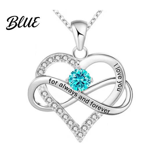 Love Message Necklace Heart for Women Romantic I You Forever