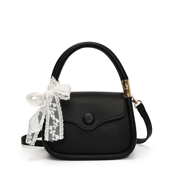 

Портативная маленькая квадратная сумка с узором личи, женская универсальная сумка через плечо, повседневная легкая роскошная сумка-мессенджер чёрный