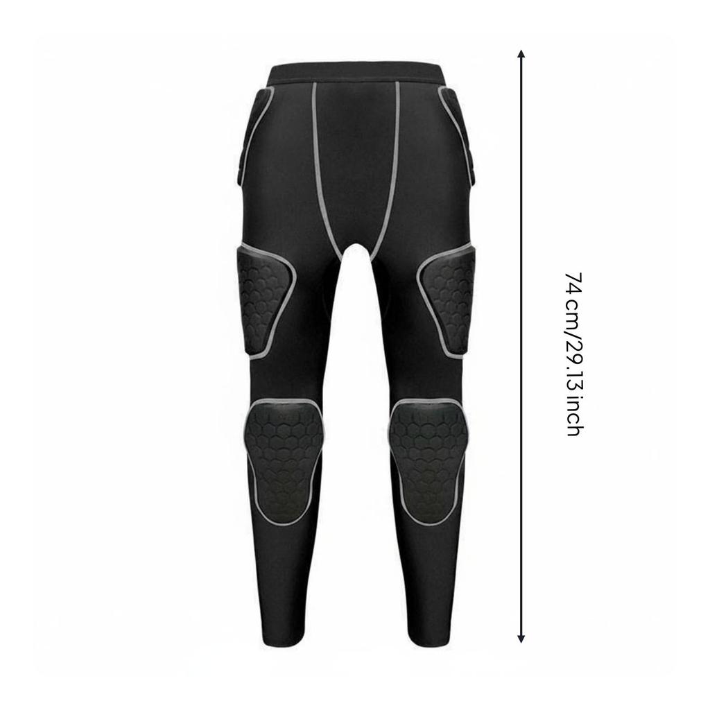 Pantaloni a Compressione Imbottiti Assorbiurto Allenamento Portiere
