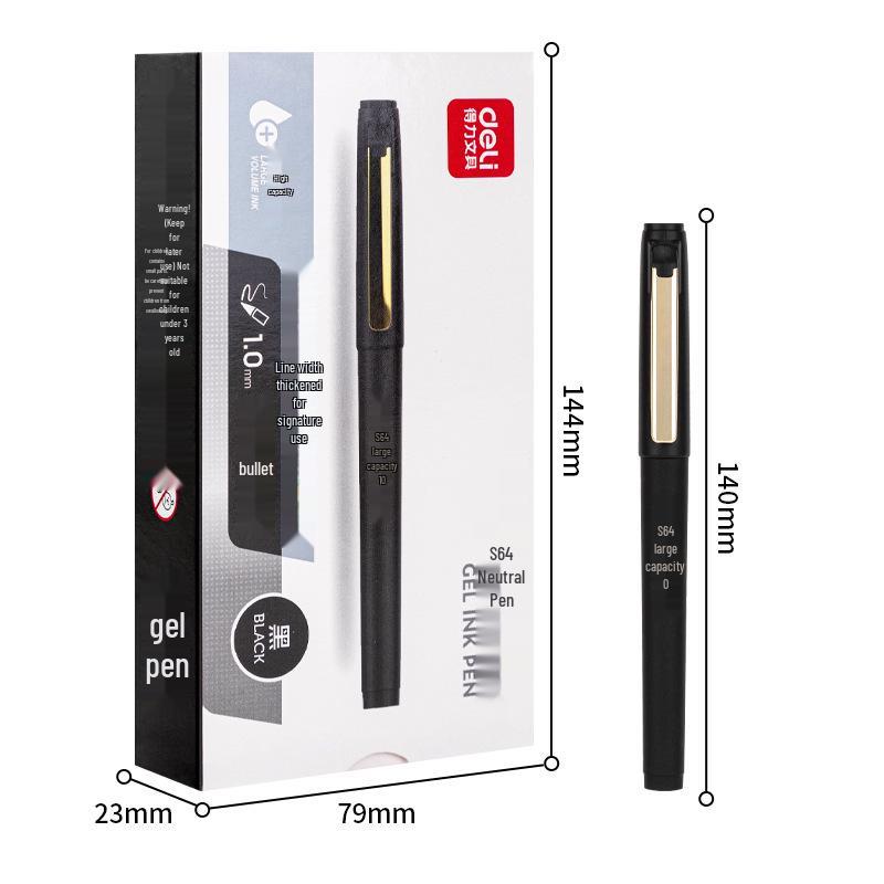 Deli Carbon Fiber Gel Pens: Retractable, Water-Based, Ideal for Students, Business Signatures, Meeting Notes, and Finance.
