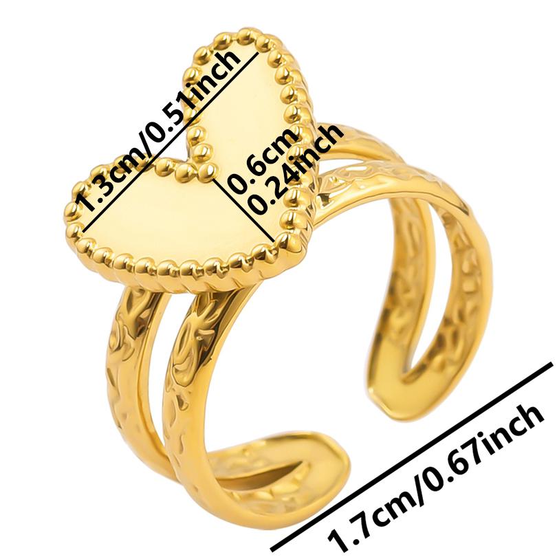 6pcs/lot Gold Plated Stainless Steel Base Rings Settings DIY Blank Knuckle Rings for Women Jewelry Charms Never Fade Wholesale