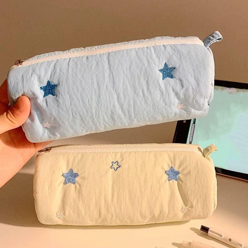 Little Star Pencil Case Pouch Embroidery Desk Storage Bag Creative Simple Pen Case Students