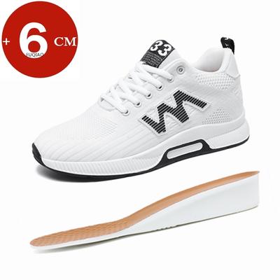 New Summer Men Shoes 6CM Elevator Shoes Fashion Breathable Casual Sneakers Man Big Size Heightening Shoes Men's Vulcanize Shoes