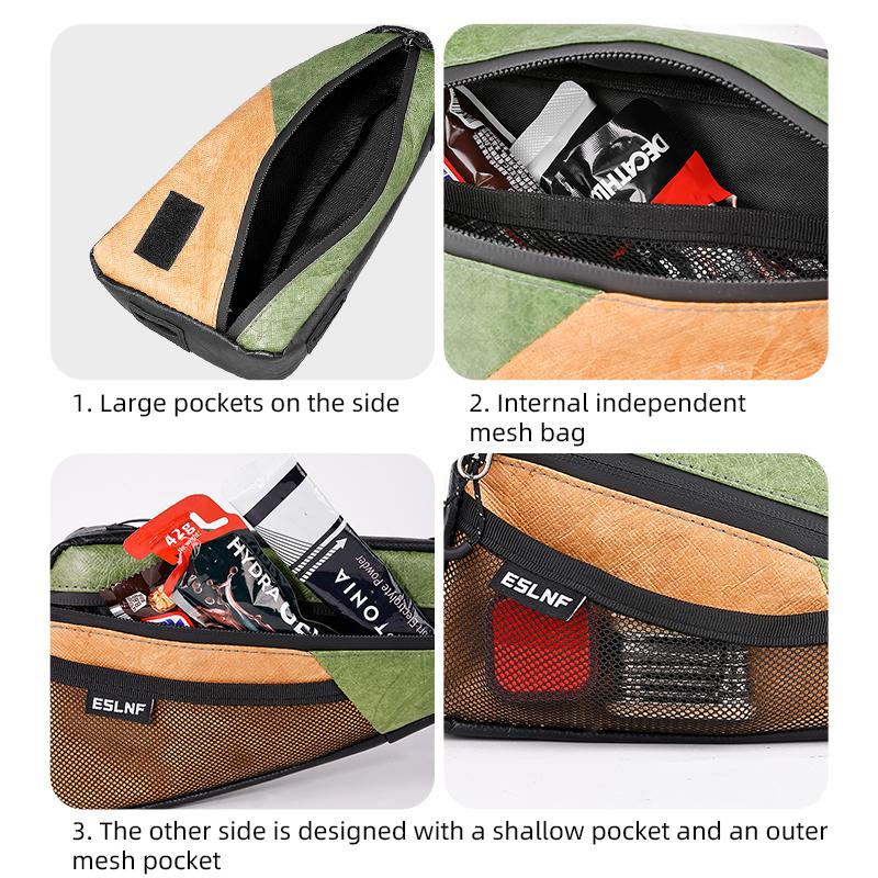 Bike Top Tube Triangle Frame Bag, Waterproof Large Capacity Durable Universal Fit for Mountain Road Bike Easy to Install