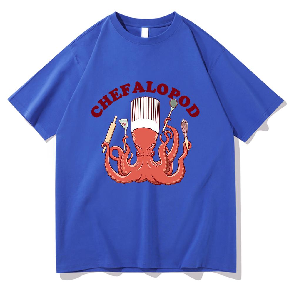 Gil Just 86d The Fish Tshirt Octopus Chef Funny Unisexunisex Clothing Harajuku Clothes Summer Tops Unisex Cotton Graphic T Shirts