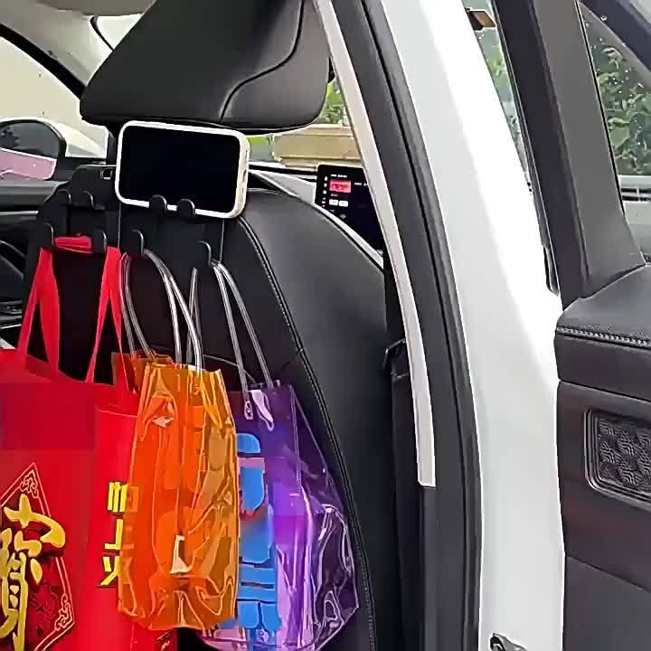 Versatile Car Seat Hook with Phone Holder - Durable PC Material, Fits Most Vehicles