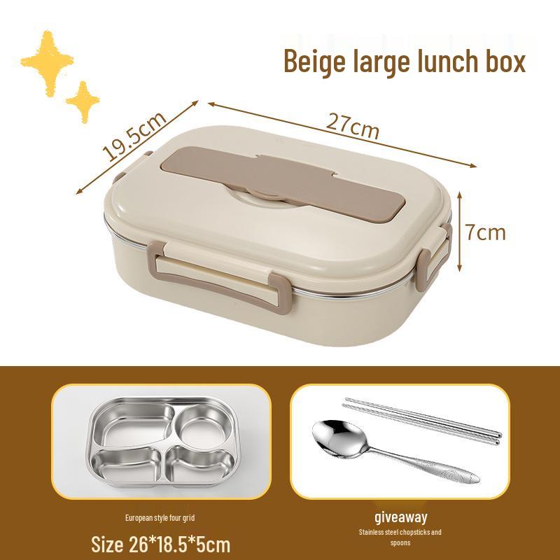 Microwave Safe 304 Stainless Steel Bento Box with Sealed Compartments for Freshness