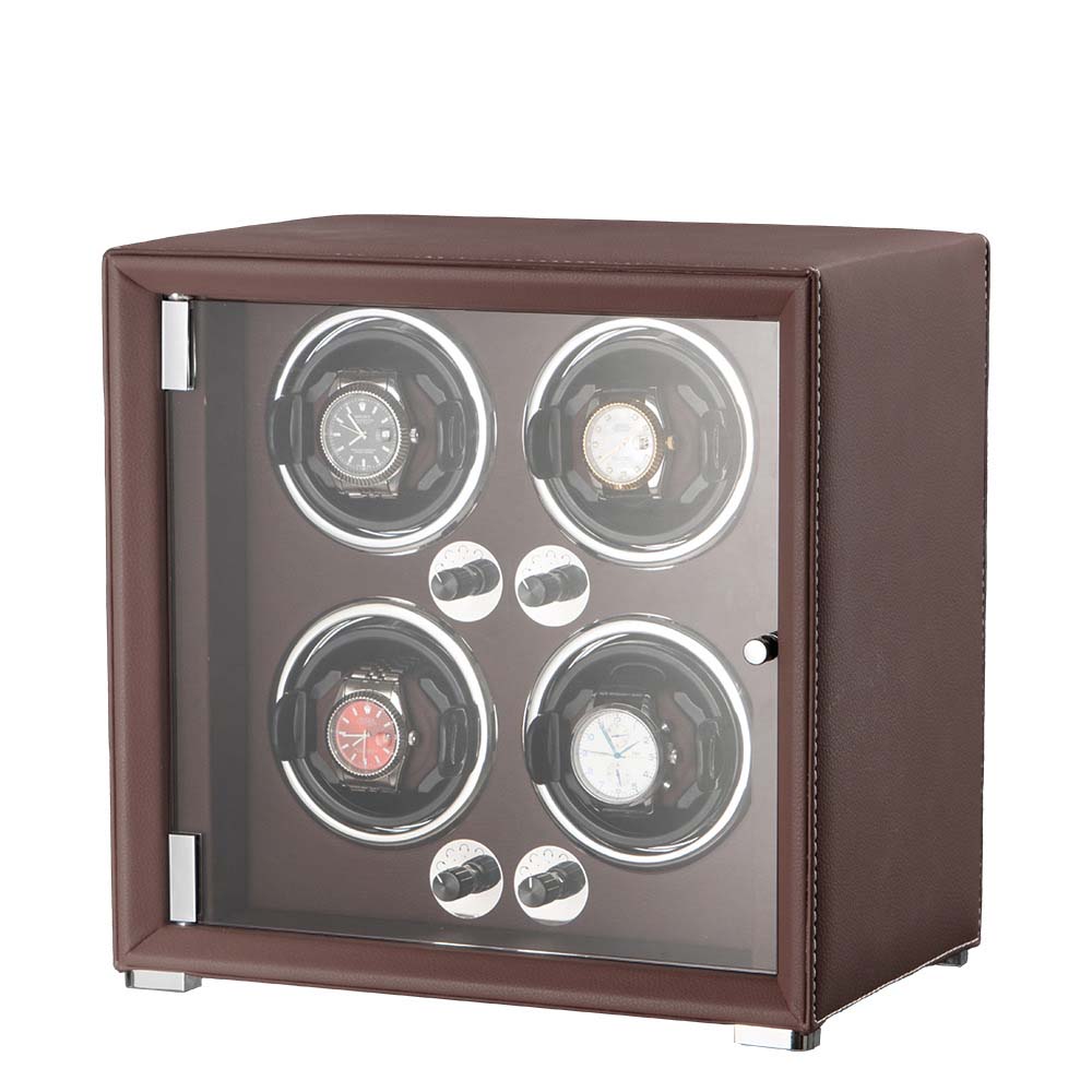 Leather Watch Winder Box Mechanical Watch Automatic Winding Device Household Multi Slot Shaker Men's Watches Storage Display Box