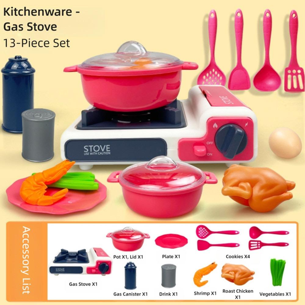 Multicolor Kids Cooking Playset Microwave Plastic Playing House Kitchen Toy Gas Stove Simulation Design Simulation Rice Cooker