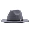 European and American style spring and autumn winter imitation felt big brim hat British retro woolen top hat men's and women's travel Panama jazz hat