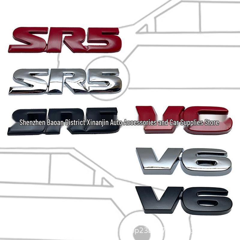 V6 Car Logo Sticker for Toyota Tundra TRD PRD SR5 Modified Rear Tail and Body