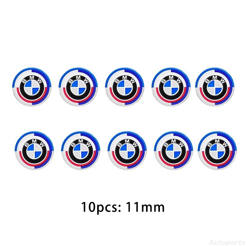 EYUJ8 11mm 14mm Aluminum Car Remote Key Emblem Sticker Auto Accessories For BMW M Power I3 G08 F15 F16 G20 E34 F94 F95 G30 G11 G12 E36