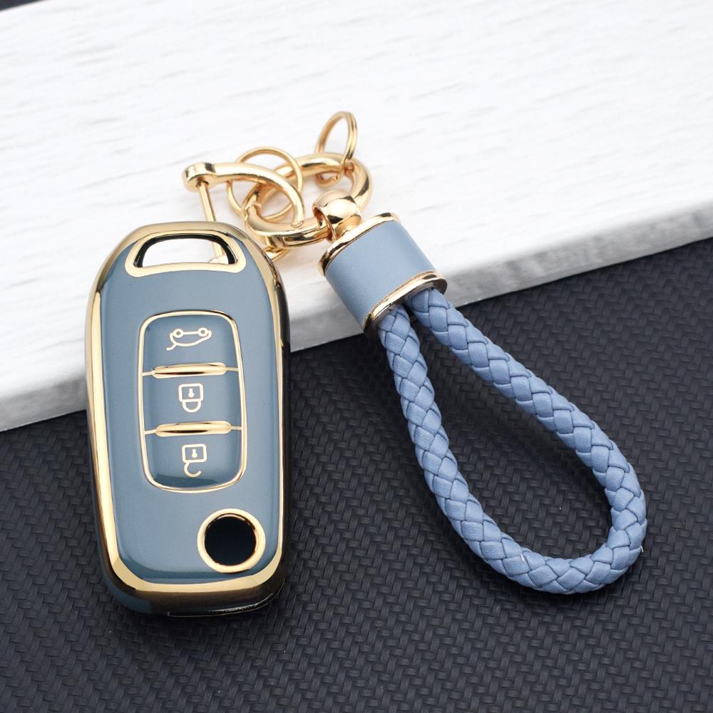 TPU Auto Klappschlüssel Hülle für Dacia Sandero Renault Clio Captur Stepway Logan Megane Kadjar Arkana Clio 5 Kwid Schlüssel Abdeckung Hülle Kette