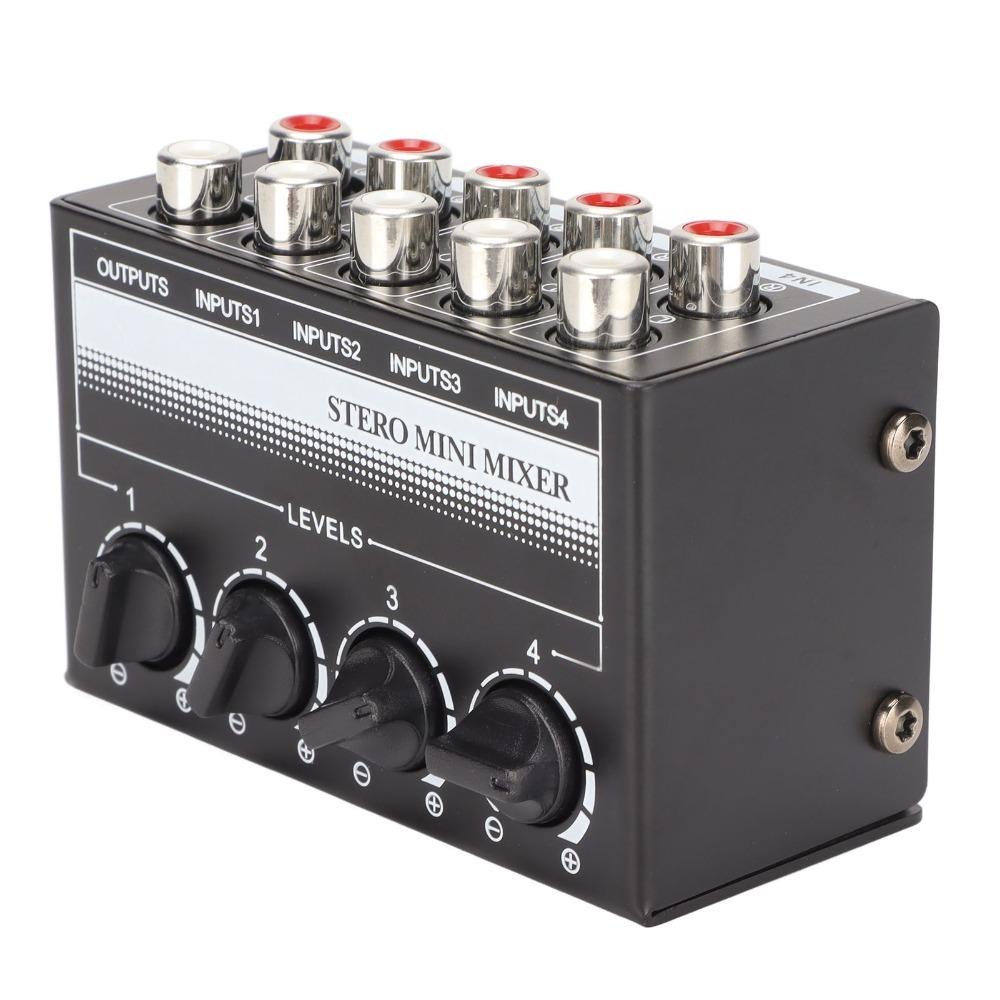 Separate Volume Knobs Stereo Mini Mixer Support 4 in 1 Out Stereo Splitte Recording Studio