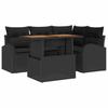 Garden Sofa Set with Storage 5 Pcs Black Poly Rattan
