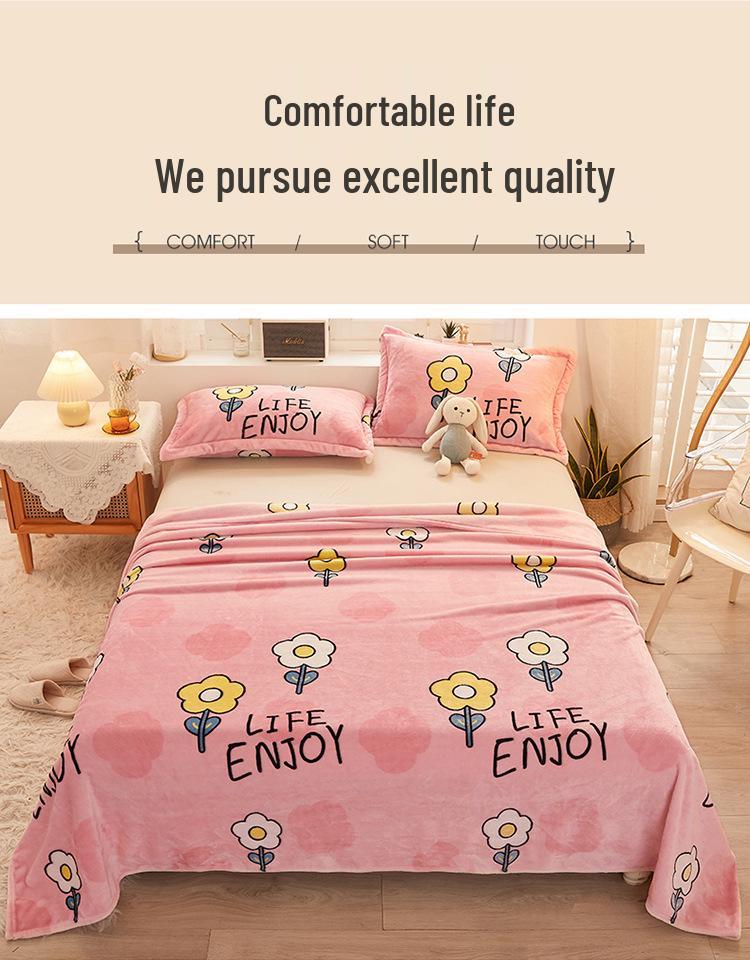 Dual-Use Flannel Throw & Bed Sheet: Thick, Warm, Winter & All-Season Blanket for Dorm or Home, Single/Double