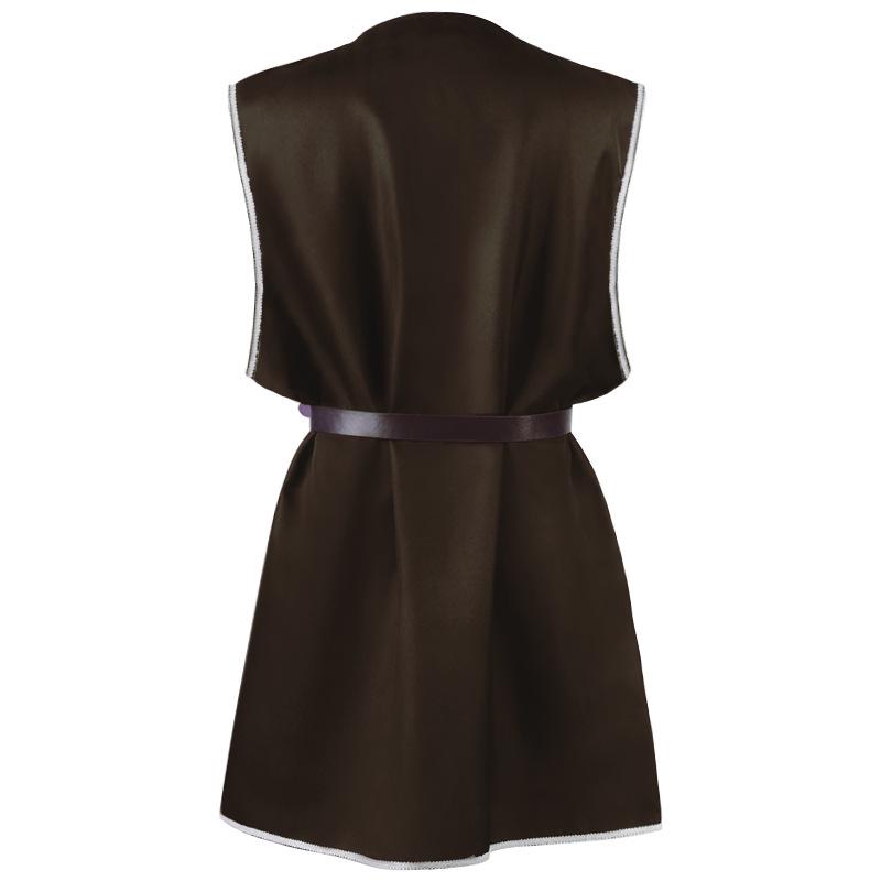 Średniowieczna męska luźna szata pulowerowa na Halloween z okrągłym dekoltem i paskiem